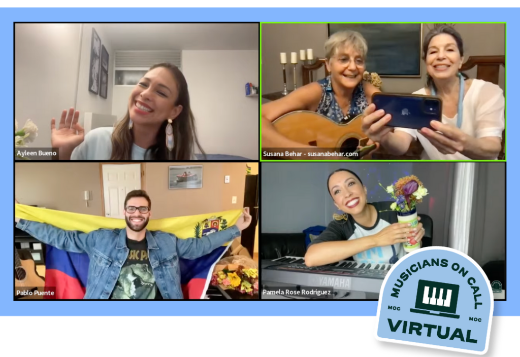 MOC Volunteers are all smiles in this screenshot from the MOC Virtual program