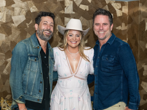 Matthew Ramsey, Lauren Alaina, and Charles Esten pose for photo