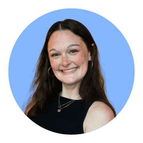 Madison Tenney with a blue background